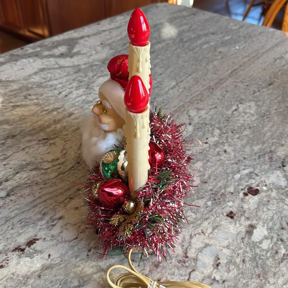 Vintage Santa Decorated Christmas Candle